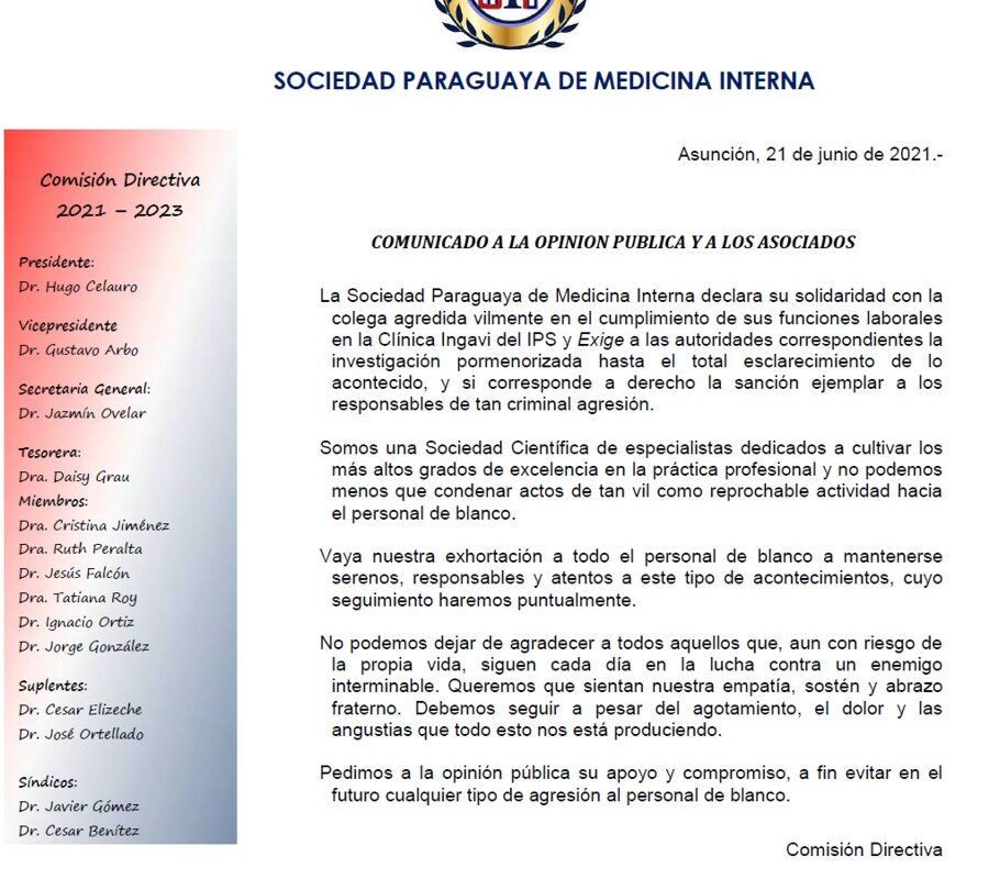 COMUNICADO A LA OPINION PUBLICA Y A LOS ASOCIADOS