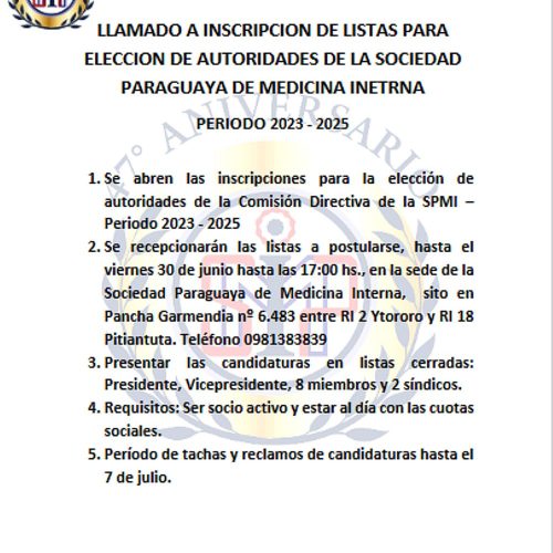 Llamado a Inscripción.