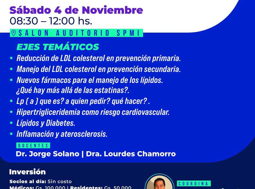 Save the Date – Taller de Lípidos