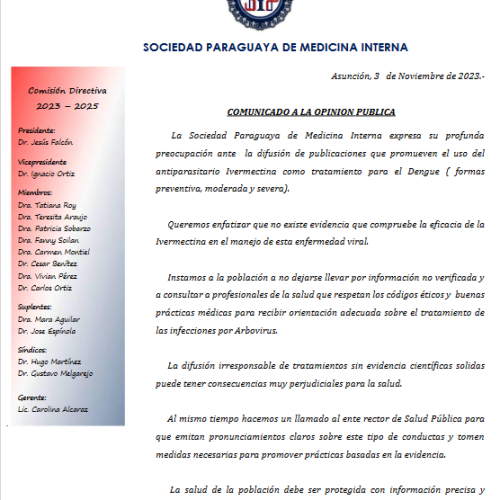 Comunicado a la opinión pública
