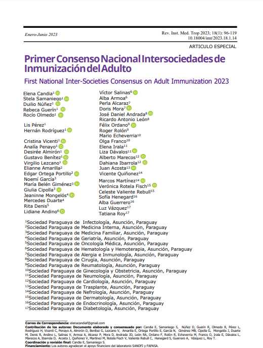 Primer Consenso Nacional Intersociedades de Inmunización del Adulto