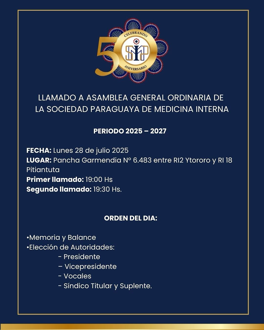 Llamado a Asamblea General Ordinaria