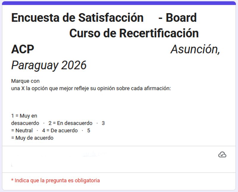 Encuesta de Satisfacción – Board de Medicina interna 2026